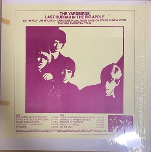 コレクターズ盤　THE YARDBIRDS LAST HURRAIN THE BIG APPLE　JIMMY PAGE 1968　USA　TOUR