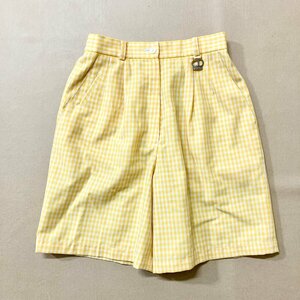 ★vintage Christian Dior SPORTS クリスチャンディオールスポーツ ハーフパンツ ボトムス パンツ イエロー ギンガムチェック M 0.25kg★