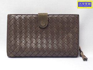 BOTTEGA VENETA ボッテガヴェネタ 二つ折り財布 114074 V0013 2040 ダークブラウン 中古B 【送料無料】 A-8625