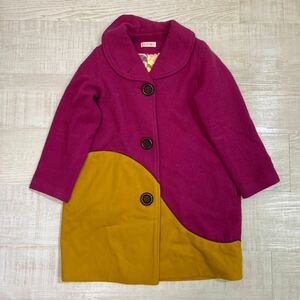 ZOZIO ゾジオ wave elegant coat サイズ 140 パープル × イエロー 長袖 コート kids 610