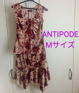 美品◆M◆ANTIPODE◆バラ柄◆トップス＆スカートセットアップ◆ベロア調