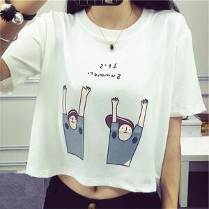 Tシャツ 新品 ホワイト XL レディース トップス プリント ki1732