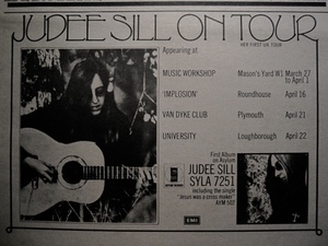 JUDEE SILL(ジュディー・シル)◎1st◎稀少!! デビュー・アルバム＆UKツアー広告[2種]◎『MELODY MAKER』原紙[1972年]