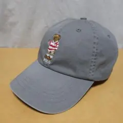 ポロ POLO キャップ 灰色 グレー ポロベア ラルフローレン ポニー 古着