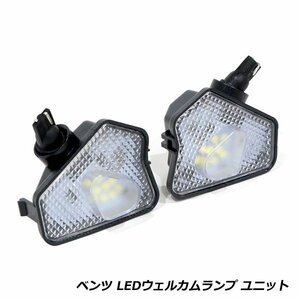 ベンツ Cクラスクーペ W204 キャンセラー内蔵 ドアミラー LED ウェルカムランプ ユニット 2個セット 高輝度 SMD ホワイト 白 ライト