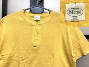 90s マージ ヘンリーネック Tシャツ USA製 / 90年代 Merge 半袖 アメリカ製