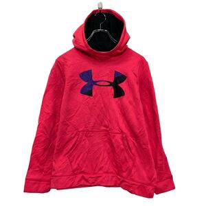 UNDER ARMOUR ロゴ スウェット パーカー アンダーアーマー YXL ピンク プルオーバー 古着卸 アメリカ仕入 a608-5297