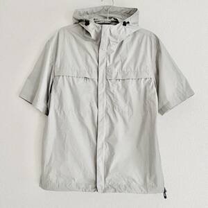 【希少】OLD UNIQLO フード シャツ ライトグレー S オールド ユニクロ Hooded Zip S/S Shirt 3131201 ファーストリテイリング GU ジーユー