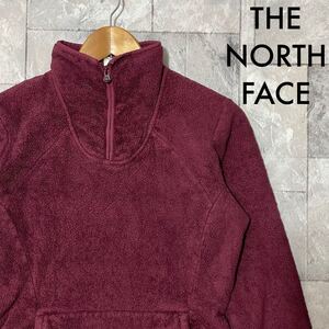 THE NORTH FACE ノースフェイハーフジップ フリースジャケット プルオーバー アウトドア レディース パープル サイズM 玉SS1031