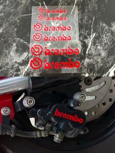 bremboブレンボブレーキキャリパー耐熱ステッカー6枚セット　レッド