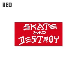 スラッシャー ステッカー ブランド かっこいい おしゃれ アウトドア アメリカン スケボー ストリート THRASHER SKATE AND DESTROY レッド