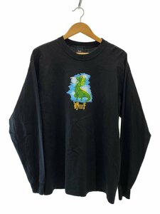 HUF◆長袖Tシャツ/L/コットン/BLK