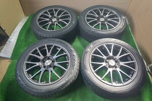 中古タイヤホイール BRIDGESTON pIays PX-RVⅡ 225/55R18 RAYs HOMURA 18×7.5j 5H114.3 +43 フォレスター等 A322