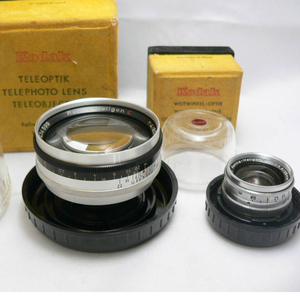 Kodak コダック レチナIIc/IIIc用交換レンズ ヘリゴンC 35mmF5,6 80mmF4 2本セット 管理J924-10