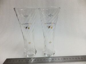 22E15-04 ビアグラス ピルスナー カクテル グラス 2個セット PLUS VERMONT 現状品 消費税0円