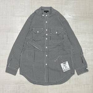 美品 Engineered Garments エンジニアド ガーメンツ BANDED COLLAR SHIRT バンデッド カラー チェック シャツ アメリカ製 サイズ XS 609