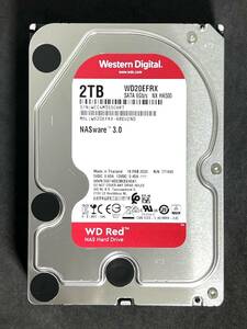 【送料無料】　★ 2TB ★　WD Red / WD20EFRX　【使用時間：3514ｈ】 2020年製　良品　Western Digital RED　3.5インチ内蔵HDD SATA