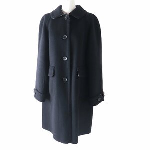 良品 BURBERRY LONDON バーバリーロンドン FN320-060-10 カシミヤ混 ロングコート 裏ノバチェック柄 ブラック 38 正規品 レディース