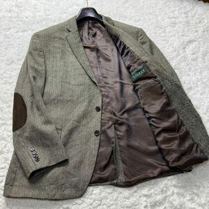 美品/幻のXXXXLサイズ!!/LAUREN RALPH LAUREN ローレンラルフローレン テーラードジャケット ヘリンボーン エルボーパッチ 4XL 5L アンコン