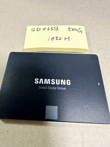 SD0338【中古動作品】SAMSUNG 内蔵 SSD 500GB /SATA 2.5インチ動作確認済み 使用時間1032H