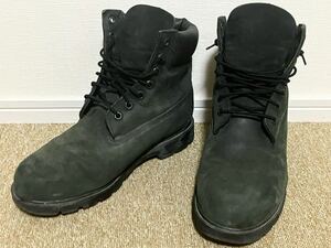 H385☆送料無料☆Timberland サイズ 9W(27.0CM)『19039 9991 6INCH BASIC BOOT』6インチ ベーシックブーツ レザー 中古 ティンバーランド