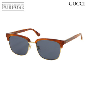 未使用 展示品 グッチ GUCCI コンビフレーム サングラス べっ甲調 ブラウン ゴールド ブラック GG0382S Sunglasses 90230625