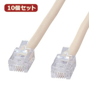 10個セット サンワサプライ シールド付ツイストモジュラーケーブル TEL-ST-5N2 TEL-ST-5N2X10 /l