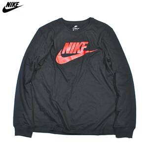 【新品】ナイキ フューチュラ 長袖 Tシャツ【010：黒】S ビッグ スウッシュ スウォッシュ ロゴ NIKE ロンT L/S