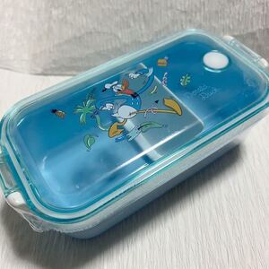 未使用 海外限定 ディズニー ドナルド お弁当箱 ランチボックス 耐熱 電子レンジ可能 仕切り付き 450ml ブルー Disney