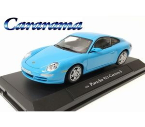 K1な4380 新品 Cararama カララマ 1/24 ポルシェ 911 カレラS Porsche 911 CarreraS ブルー 合金製 ダイキャスト モデルカー 車 観賞