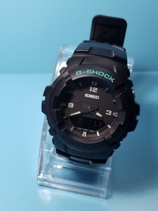 09 G-SHOCK G-100 KOBELCO コベルコ90周年 コラボ 稼働良品 ブラック グリーン 反転液晶 CASIO