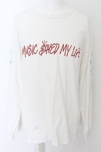 【セール】MSML / GRAPHIC LONG SLEEVE　カットソー L ホワイト O-24-05-14-045-MM-to-YM-ZT444