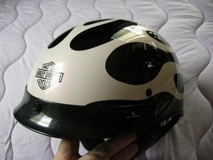 ハーレー純正　ヘルメット　Ｌ　ブラック　黒艶　パールホワイトピンク　フレアー