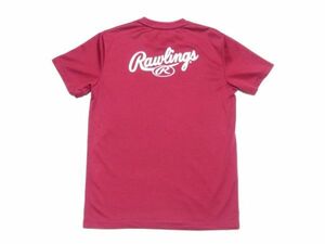 ローリングス Rawlings ★ バックプリント 　Lサイズ　バーガンディ色　半袖　Tシャツ　※送料 185円（ 追跡番号付き ）