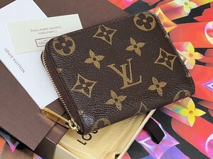 【確実正規品】綺麗！Louis Vuittonルイヴィトン　モノグラム　 ジッピーコインパース　カード入付きコインケース