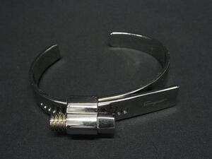 1円 ■美品■ Salvatore Ferragamo フェラガモ バングル ブレスレット アクセサリー レディース シルバー系 FK2051