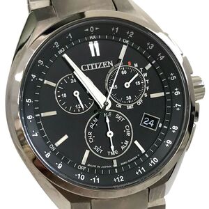 超美品 CITIZEN シチズン ATTESA アテッサ Eco-Drive エコドライブ 腕時計 CB5040-80E 電波ソーラー クロノグラフ TITANIUM 箱付 動作OK