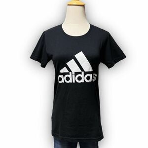 Y146★USA古着★adidas アディダス 半袖Tシャツ ブランドロゴ ベーシック Mサイズ ブラック 人気モデル レディース ユニーク 万能