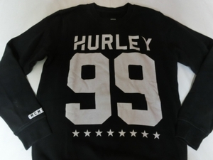 サーフ系【Hurley】裏起毛ロゴプリントスウェットトレーナーUS M