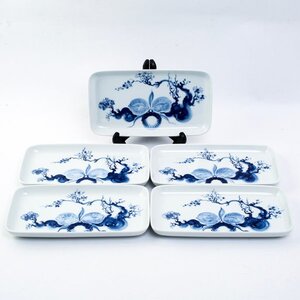 Meissen マイセン ブルーオーキッド 長角皿 プレート 23×13cm 5客 箱付 #35173YRT