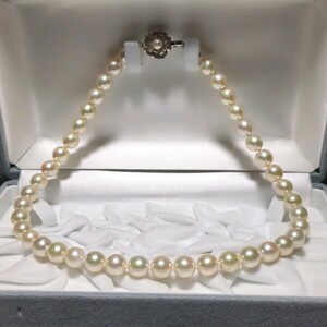 【8.5-9.0mm】アコヤ真珠 42cm ホワイト ネックレス 本真珠 アクセサリー SILVER pearl あこや パール