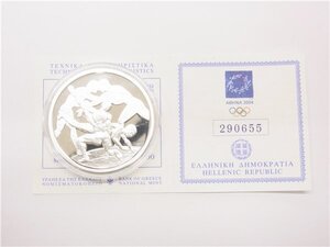 ◎ 記念コイン ◎　2004年　アテネリンピック　【レスリング】　10ユーロ　プルーフ　銀貨　シルバー925　ケース付き　◎美品