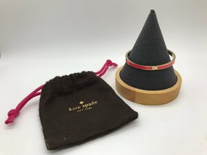 ■【YS-1】 ケイト・スペード kate spade バングル ■ ブレスレット ピンク系 × ゴールド系 内直径5,5cm 幅0,5cm 【同梱可能商品】K■