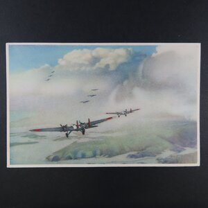 【絵葉書1923】海軍航空隊 軍事郵便 戦闘機 飛行機 カラー イラスト 美術 アート 画 絵 / 戦前絵はがき 古写真 郷土資料