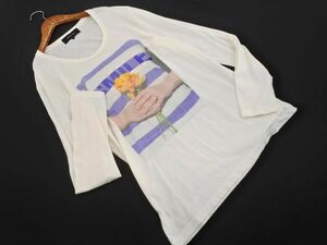 SHIPS JET BLUE シップスジェットブルー プリント Tシャツ sizeM/白 ■◇ ☆ eda2 レディース