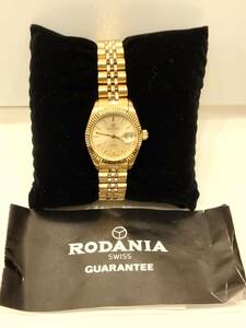 【 美品 】RODANIA ロダニア スイス製 クォーツ レディース 腕時計 電池交換済 稼働品