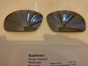 処分価格！★オークリー バッドマン用 カスタム偏光レンズ SILVER Color Polarized 新品 OAKLEY BADMAN