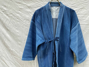 激しい フェード 擦れ 剣道着 ジャケット 藍染 切り替え 刺し子 JAPAN VINTAGE ジャパンヴィンテージ KENDO JACKET INDIGO BULE SASHIKO