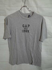 メンズ pk298 GAP ギャップ ロゴ プリント 半袖Tシャツ M グレー 灰