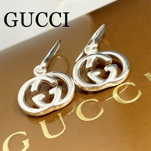 新品仕上 グッチ GUCCI インターロッキング ドロップ GG ピアス シルバー 925